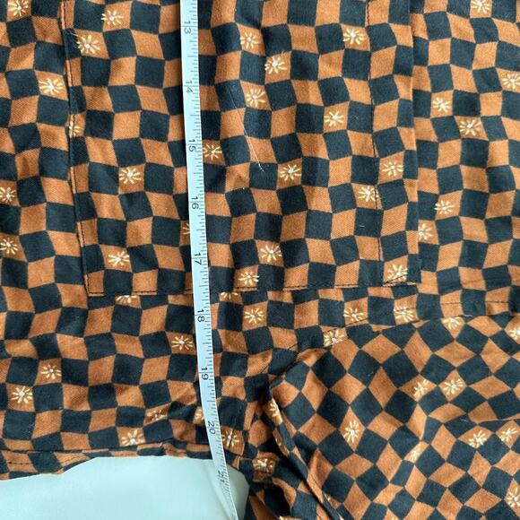 NWT Madewell Womens Check Daisy Print Black Boxy Short-Sleeve Shirt Size S NJ738 - Picture 9 of 9